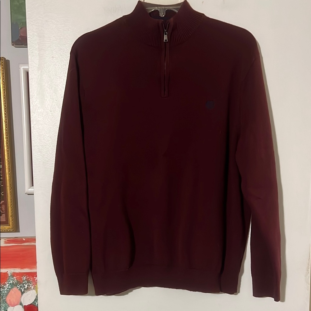 Chaps Burgundy Zip Up Sweater 1/4 zip